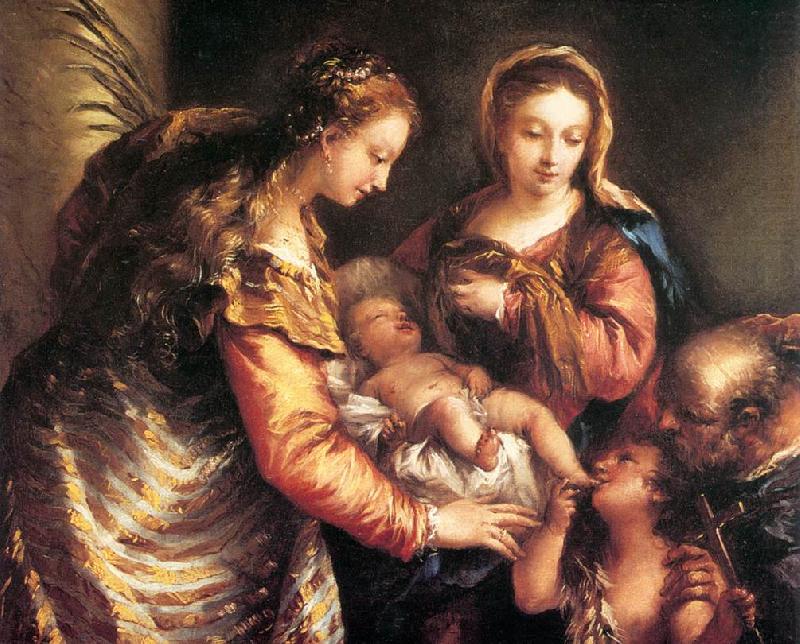 Holy Family with St John the Baptist and St Catherine gu, GUARDI, Gianantonio